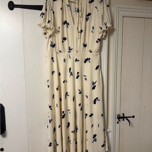 Lauren Ralph Lauren Cream and Blue Floral Maxi Dress